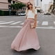 thumbnail image 4 of Faldas Para Mujer Moda Cintura Alta Pliegue Soild Vintage Loose Beach Wrap Maxi Falda Larga Odeerbi  ODB126935, 4 of 9