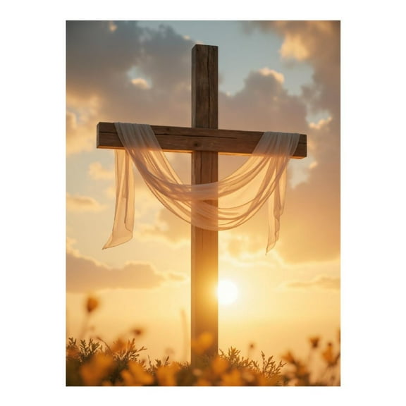 Diamond Art Kit for Adults, Cross Sunset Draped Fabric Sky Diamond Painting for Adults Beginners, 5D DIY Diamond Art Painting Kits, Colorful Diamond Painting Craft for Home Decor 12x16