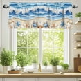 thumbnail image 2 of Summer Beach Valances for Windows, 60 x 18in, Seashell Starfish Nautical Coastal Rod Pocket Kitchen Valance Curtain Light Filtering Window Treatments for Living Room Bedroom, 1 Panel, 2 of 7