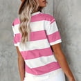 thumbnail image 4 of Womens T Shirts Ladies Spring Summer Solid Color Printed Casual Comfortable Women's Tops Short Sleeve Tops for Women, 4 of 6