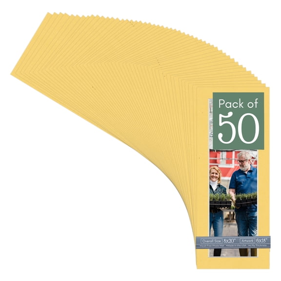 Light Orange Picture Frame Mat for 8x20 Frames - Fits 6x18 Photos - 50 Mats