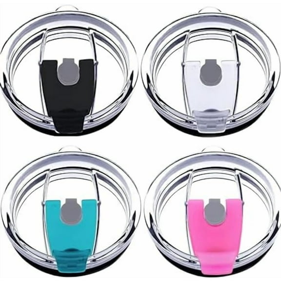 Tumbler Lids Spillproof 20oz,4 Pack Splash Resistant Lid for Beast,Juro,Ozark Trail,Rae Dunn,Atlin,Coffee Mug and More Cooler Cup,Covers for 20oz Tumbler (20OZ)$$Home Decor, Kitchen, & Other