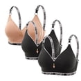 thumbnail image 3 of Sakmal Bralette Bras Women Front Closure Beige Jelly Side Smoothing Extra Lift Ladies Bras L,3-Pack, 3 of 4