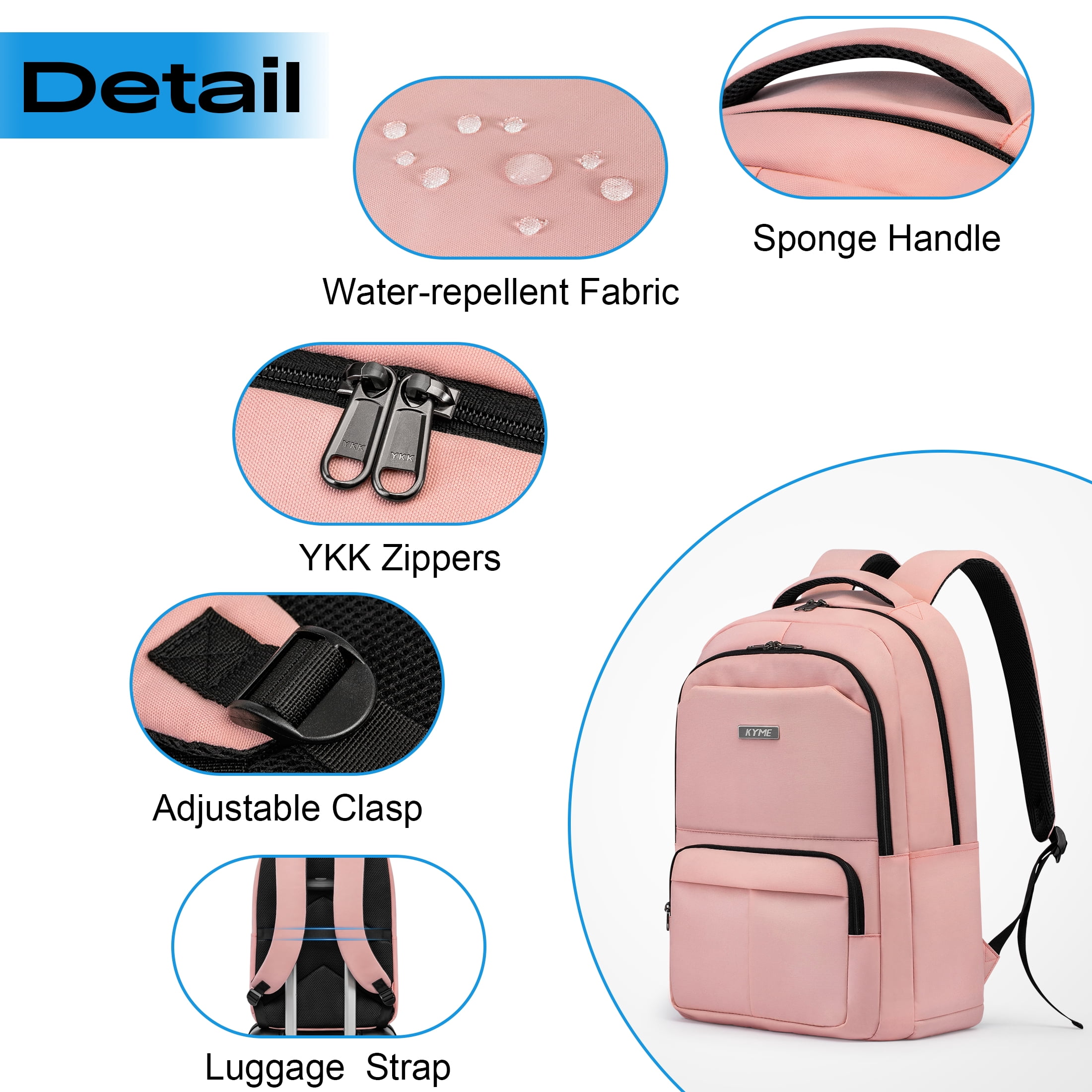 20" Hardside Carry-on Luggage, 2-Piece Set (Luggage and Backpack), Hardshell Suitcase with Divider Pockets, Four Multi-Directional Spinner Wheels, Scratch-Resistant Surface, Pink
