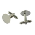 thumbnail image 4 of keepw 10 pcs Blank Setting Base Pad Cuff Links DIY Wedding Formal Cufflink Silver Silver 10 pcs, 4 of 4