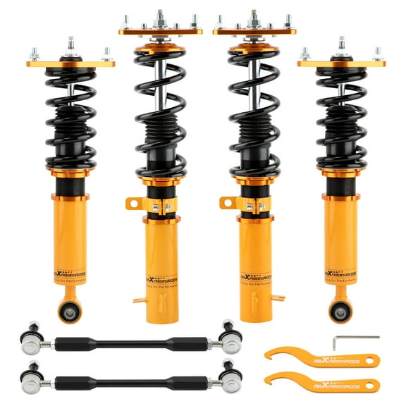 maXpeedingrods Coilovers for Subaru Forester 2019-2021 SK9, 24 Levels Damper Adjustable Coilover Suspension Kit, Height Adjustable Shock Absorber Struts, Lowering Kit Gold