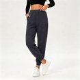 thumbnail image 3 of Joggers for Women Solid Color Elastic High Waist Casual Athletic Tapered Pants with Pockets Womens Sweatpants, 3 of 8
