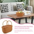 thumbnail image 5 of MERRYHAPY Light Brown Imitation Rattan Storage Basket with Round Handle for Home Use, 5 of 5