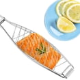 thumbnail image 2 of MEIBUTYUP 1Pc Stainless Steel Fish Grill Basket with Stay Comfortable Handle for Barbecue, 2 of 8