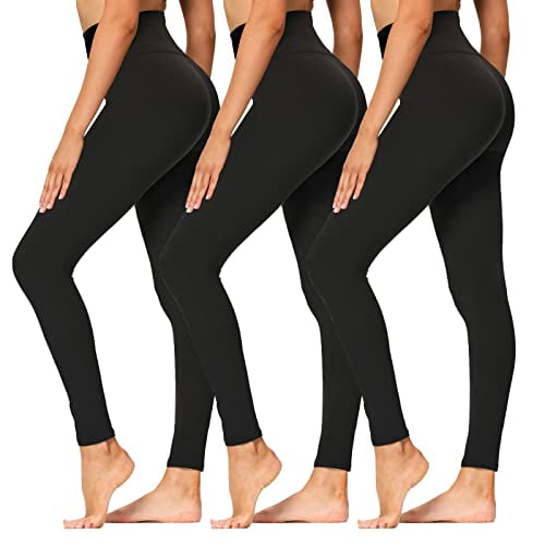 High Waisted Leggings for Women - Soft Athletic Tummy Control Pants for  Running Cycling Yoga Workout - Reg & Plus Size 