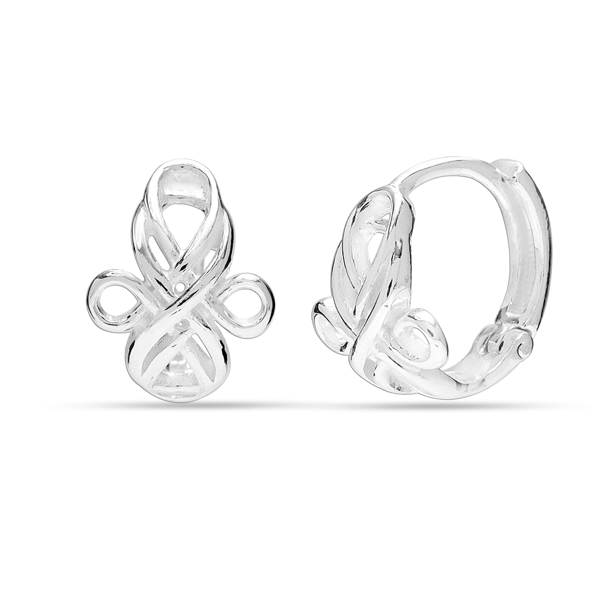 LeCalla 925 Sterling Silver Celtic Knot Hoop Earrings for Women Teen