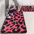 thumbnail image 2 of Kitchen Rugs Sets Of 2,Pink and Black Of Leopard Print Anti Fatigue Kitchen Mat Rugs Non Slip Washable,Decorative Kitchen Floor Mats for Kitchen,Sink,Laundry,17"x47"+17"x47", 2 of 5