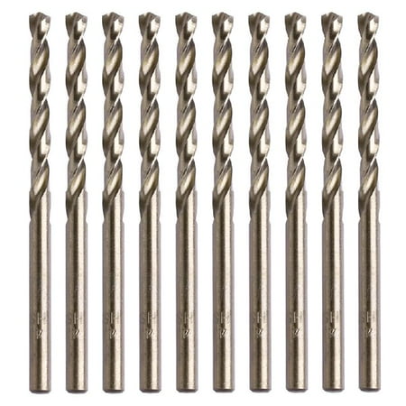 

OOKWE 10Pcs 4.5mm M35 Round Shank HSS-Co Cobalt Twist Drill Spiral Drill Bit