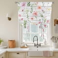 thumbnail image 3 of Spring Summer Flower Tie Up Curtain 45 Inches Long, Eucalyptus Leaves Countryside Board Balloon Style Kitchen Window Curtain Over Sink, Small Window Rod Pocket Curtain 52"x45", 3 of 9