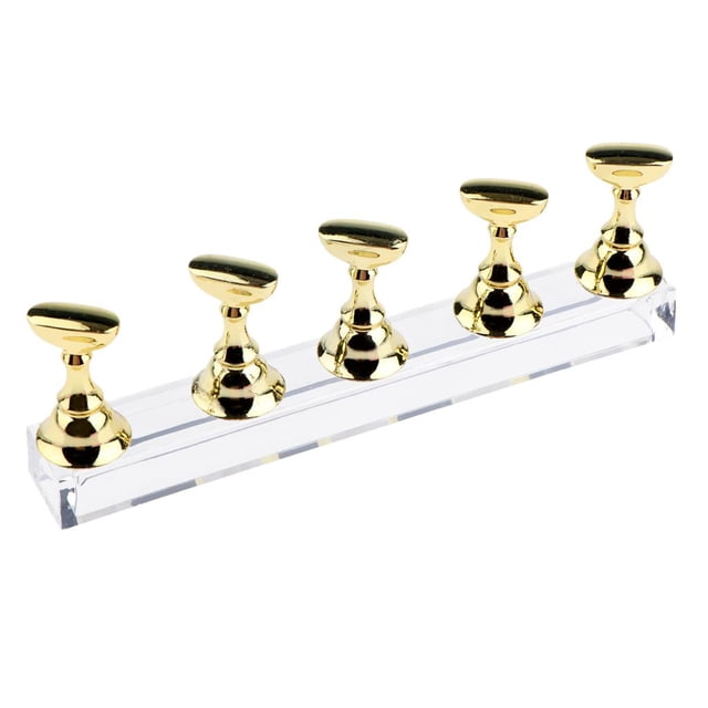 TISHITA Top False Tips Display Stand Training Practice Holder Accessories Gold