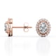 thumbnail image 3 of Pendientes de botón JeenMata Moissanita de corte ovalado 2,2 quilates Chapado En oro rosa de 18 K sobre plata, 3 of 5