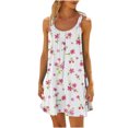 thumbnail image 1 of Vestido sin Mangas para las Mujeres Casual Impreso Cuello Redondo Suelto de Rodilla, Verano Vestido de Primavera para el Día Y el Trabajo, 1 of 5