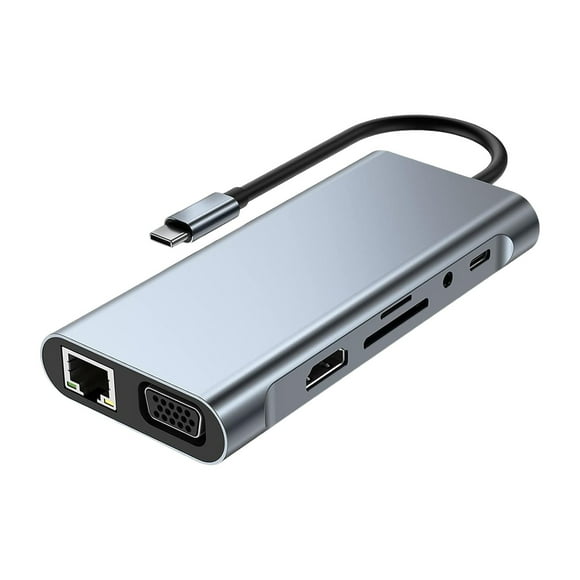 Type C 12A All In One Docking Station Ethernet Port HDMI 4K Ultra High Definition USB 3.0 High Speed Data Transfer Dual Core Technology PD