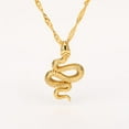 thumbnail image 1 of Jinsinto Rétro Vintage en Acier Inoxydable Serpent Style Cocktail Parti Pendentif Collier-Or, 1 of 7