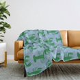 Pattern Loster Green Lobster Pattern on Light Blue Fleece Blanket, 280 GSM Polyester ...