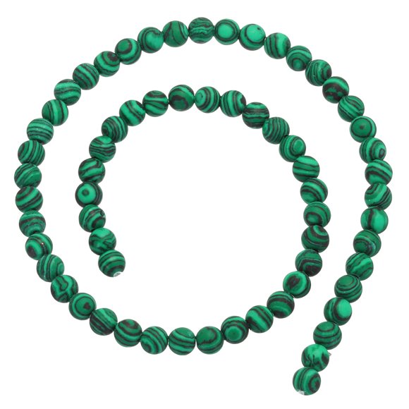Unique Bargains 60 Pcs Natural Stone 6mm Green Malachite Beads Gemstone Beads for Bracelet Necklace Jewelry Making