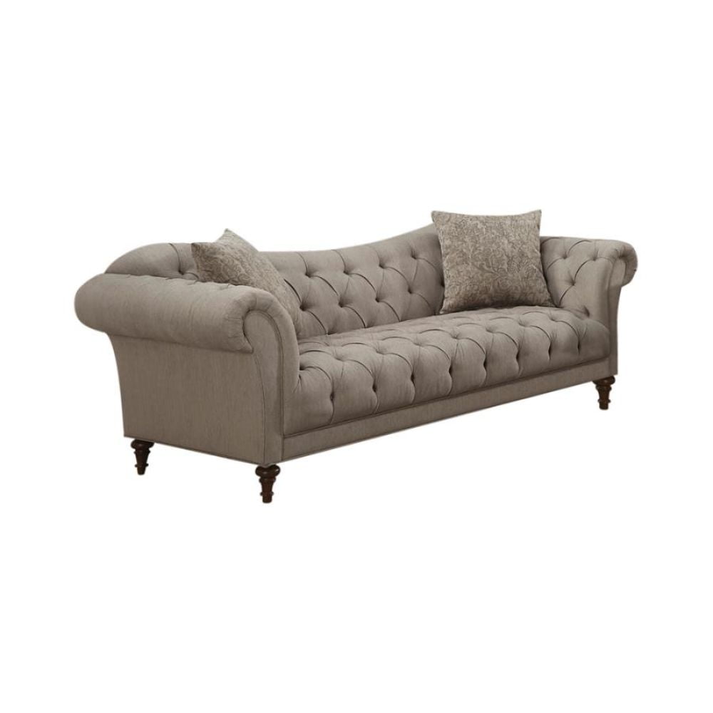 Alasdair Tufted Upholstered Sofa Light Brown