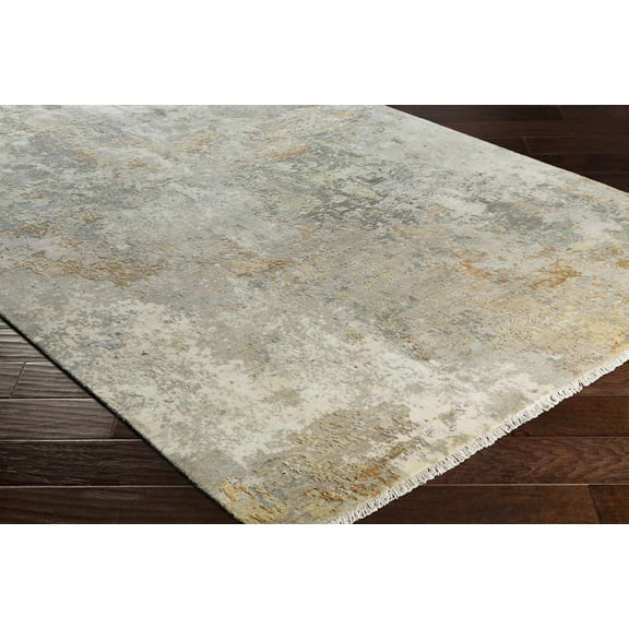 Hauteloom Telogia Wool Living Room, Bedroom Area Rug - Contemporary - Cream, Medium Gray, Olive - 2' x 3'