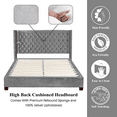 thumbnail image 4 of Nathaniel Home, King Upholstered Platform Bed Frame, Low Profile Deep Button Tufting Bed Frames, with Diamond Nailhead Trim Wingback Headboard, Gray, 4 of 8