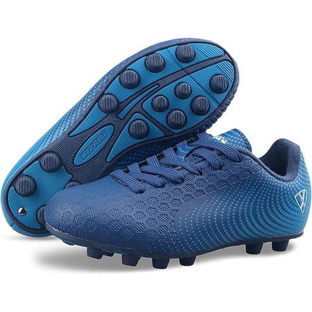 Vizari USA Stealth Firm Ground Soccer Cleats for Kids – Durable, Lightweight Athletic Shoes for Boys and Girls, Navy/Sky, 1