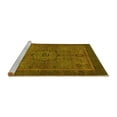 thumbnail image 2 of Ahgly Company Machine Washable Indoor Square Abstract Yellow Modern Area Rugs, 8' Square, 2 of 4