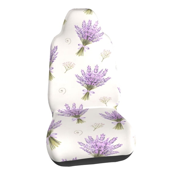 Lavender Floral Car Seat Covers Stretch Car Seat Protectors Universal Fit