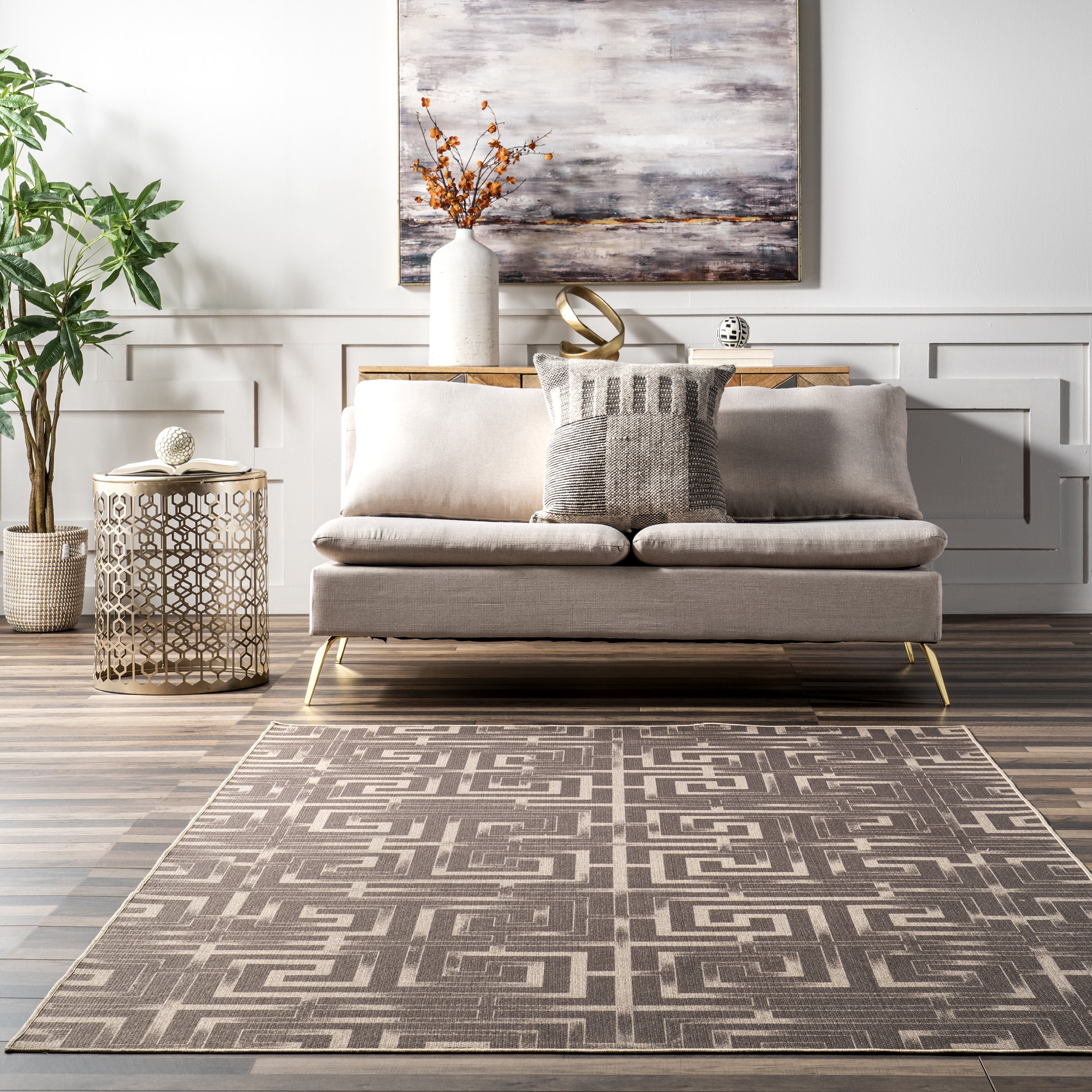 nuLOOM Sufia Geometric Easy-Jute Machine Washable Area Rug