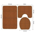 thumbnail image 3 of Orange and Black Checkered Pattern Bathroom Rugs Sets 3 Piece,Toilet Cover Set,Absorbent Non Slip Bathroom Mats Sets with U-Shaped Contour Rug Toilet Rug Set, 3 of 5