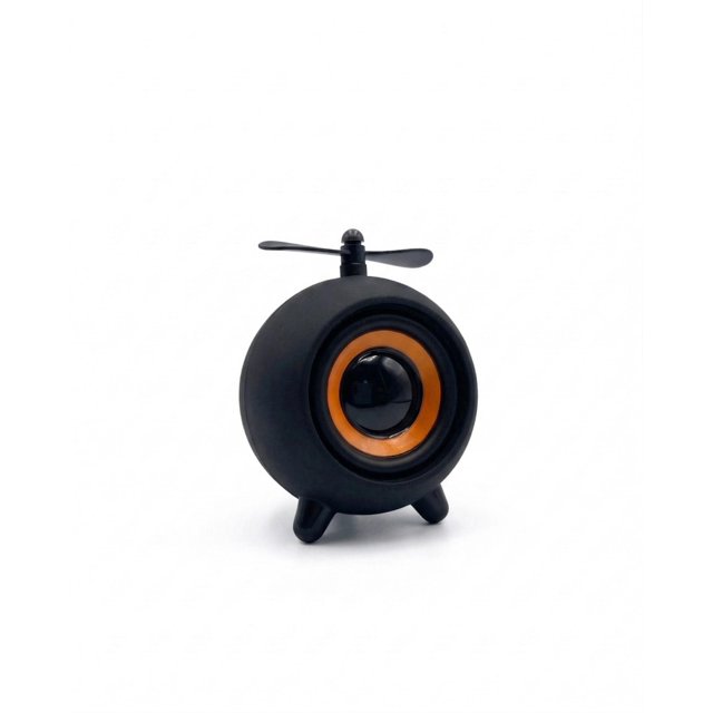 Mini Bocina Portatil Bluetooth TWS Altavoz Retro Helice Vintage Negra