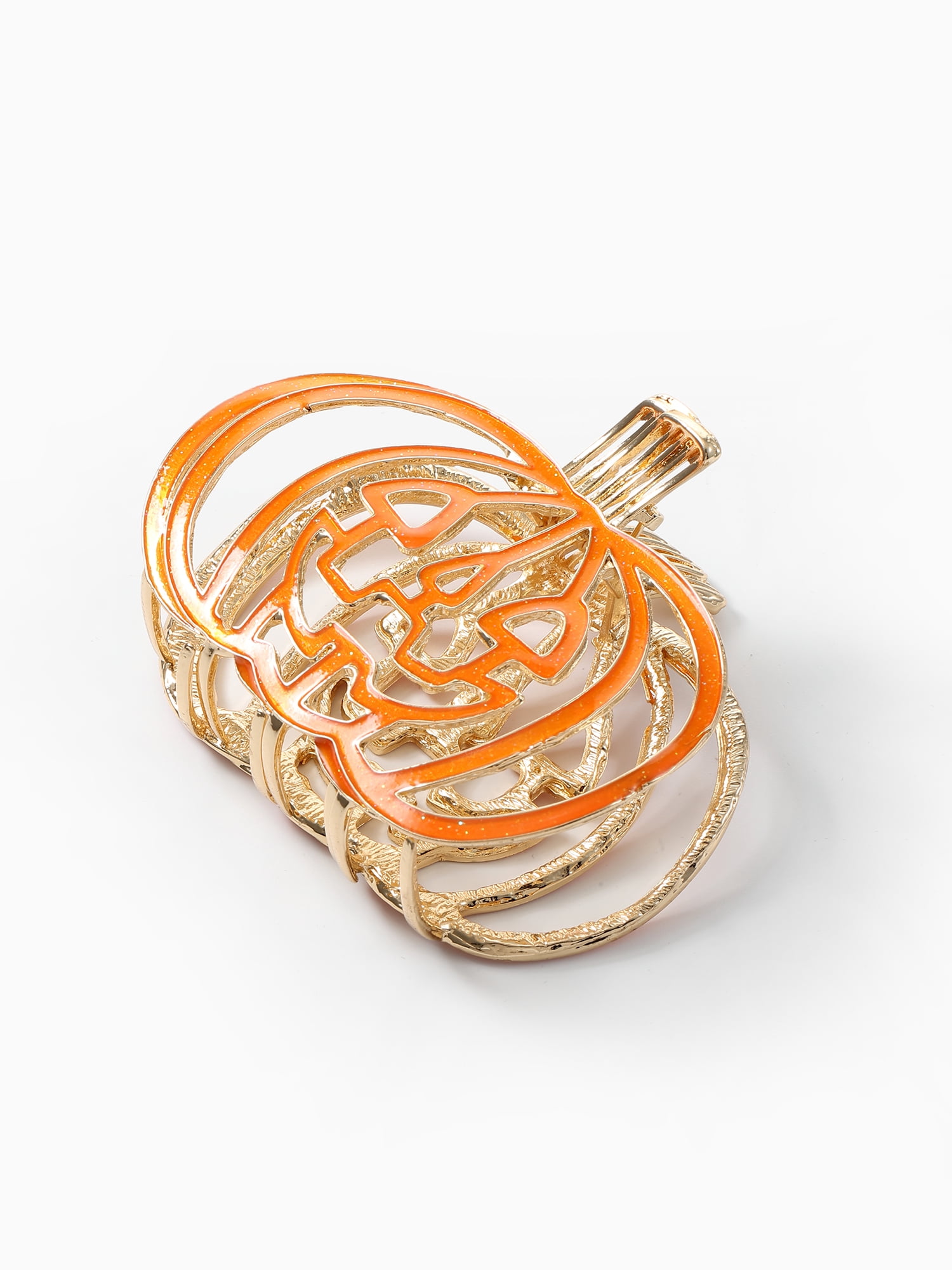 Way to Celebrate Halloween Women's Gold Metal Jack-O-Lantern Claw Clip, Multicolor, 1 Piece