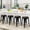 Black, variant on NiamVelo 24" Metal Bar Stools Set of 4 Counter Height Backless Stools with Wooden Seat,Indoor/Outdoor Barstools (Bronze)
