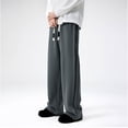 thumbnail image 2 of Styesk Men's Pants Man Solid Color Drawstring Side Lamination Cargo Pants, 2 of 6
