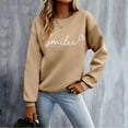 thumbnail image 2 of Amzcrzy Chandails pour Femmes Mode Imprimé Sourire Col Rond Chandail Décontracté Manches Longues pour Femmes Automne chandail Ample, 2 of 4