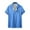 Blue, variant on WREESH Men's Button Down Shirts Fashion Comfortable Printed Short Sleeve Turndown Collar Shirts Trendy Casual Tops Light Blue