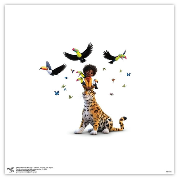 Gallery Pops Disney Encanto - Antonio, Toucans and Jaguar Wall Art, Unframed Version, 12" x 12"