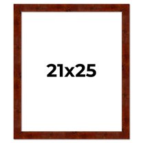 21x25 Walnut Brown Veneer Real Wood Picture Frame Width 1.75 inches | Interior Frame Depth 0.5
