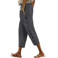 thumbnail image 2 of Uqiangy Lightweight Summer Pants Women Capris Pants For Women Linen Pants Women Linen Beach Pants Boho Pants For Women 2025 Elastic Waist Capri Pants For Women Cotton Pants For Women Dark Gray XL, 2 of 9
