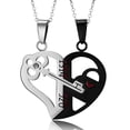 thumbnail image 3 of 1 Pair Fashion Couple Heart Shape Pendant Key Necklace For Women For Man "love You" Unisex Lovers Couples Jewelry Fashion Gift Accessories, 3 of 5