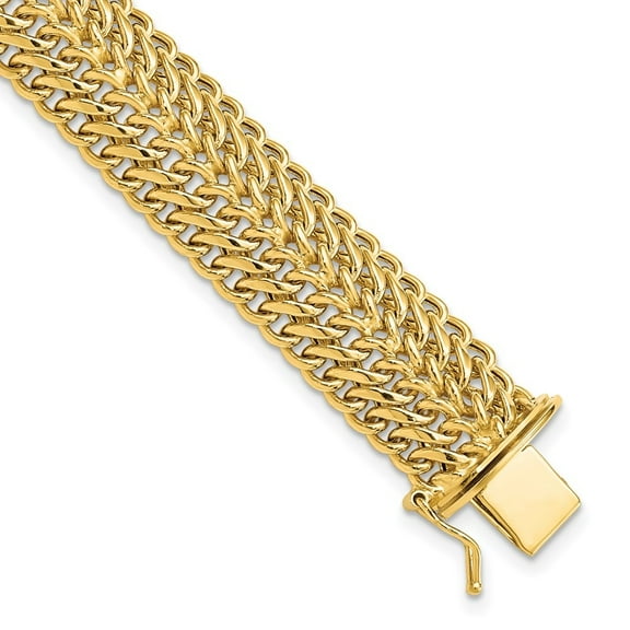 Auriga Fine Jewelry 14K Yellow Gold Fancy Link Bracelet 7.5 inch for Women (L- 7.5inch, W- 13mm)