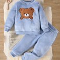 thumbnail image 2 of ITSAME Baby Boys Girls 2 Piece Fleece Outfit Cartoon Print Crewneck Pullover and Jogger Pants Warm Loungewear Set Size 12M, 2 of 9