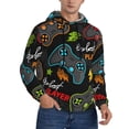 thumbnail image 2 of Wukai Play Game3 Print Men Hoodies Fleece Sweatshirts Long Sleeve Sweaters Pullover Fall Outfits Winter Clothes-X-Large, 2 of 7