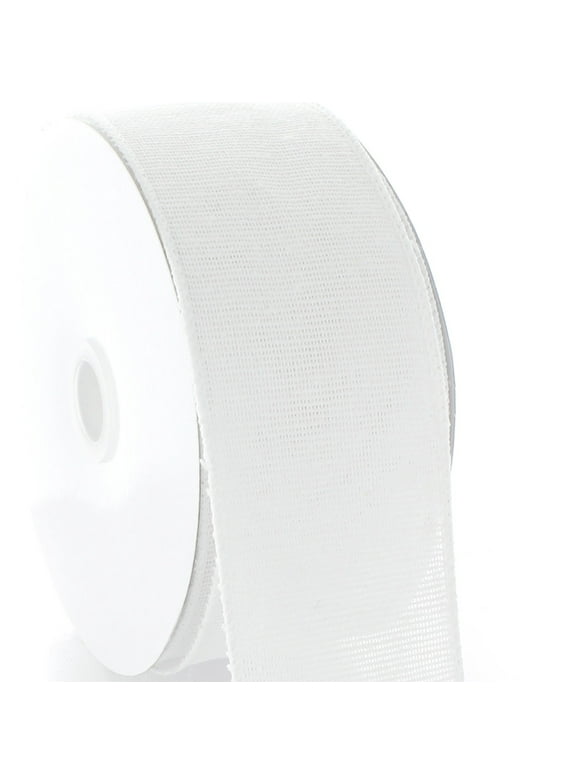 Ribbon Traditions 1.5" Wired Burlap Ribbon 029 White 25 Yards
