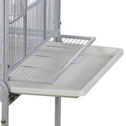 ZENY 53 Rolling Bird Cage Large Wrought Iron Cage Lovebird House with Rolling Stand White