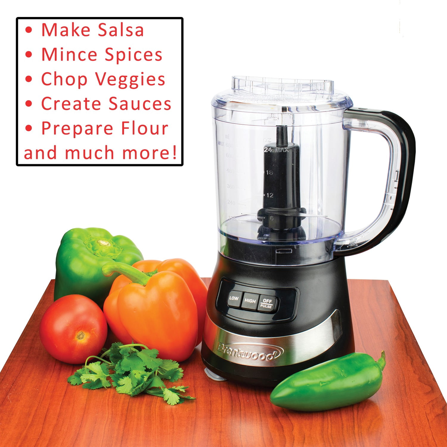 Brentwood 3-Cup Food Processor, Black, FP-549BKPT