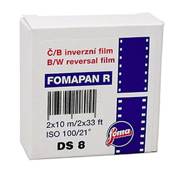 Foma Fomapan R100 Double Super 8 (DS 8) Black and White Reversal Film, 10m / 32.81' Roll